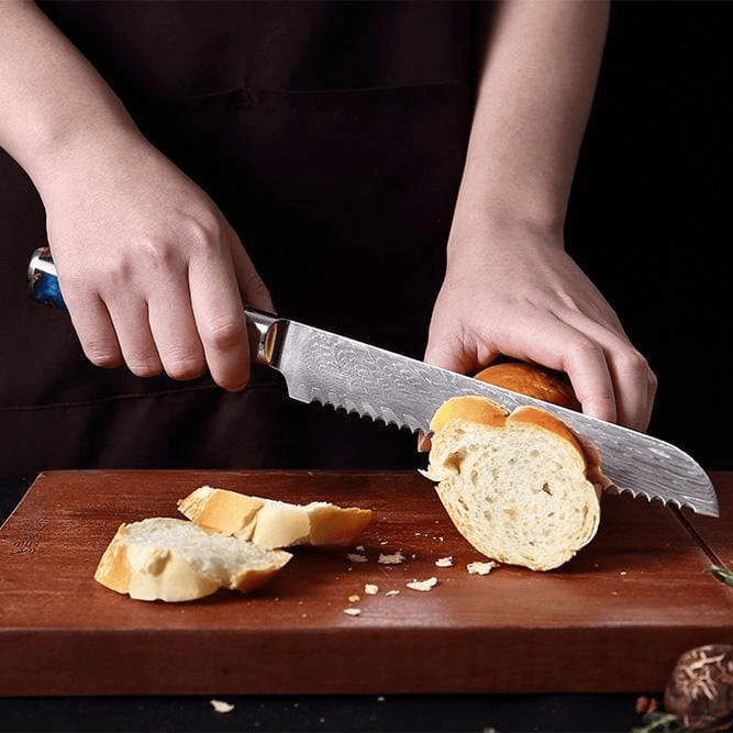 SAKUTO (作東) Japanese Damascus Steel Kitchen Knife Set With Resin Handle